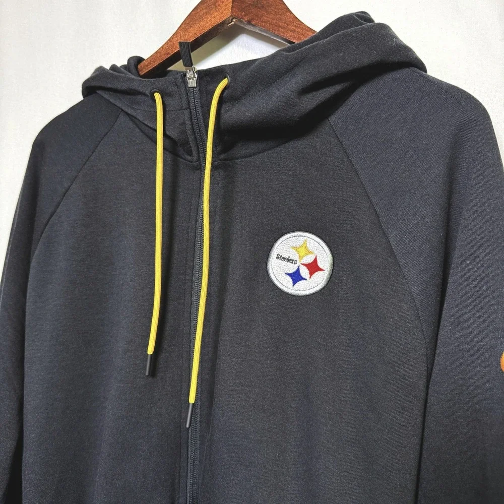 Nike Mens Pittsburgh Steelers Dri-FIT Full Zip Hoodie Black XL NFL Sweatshirt